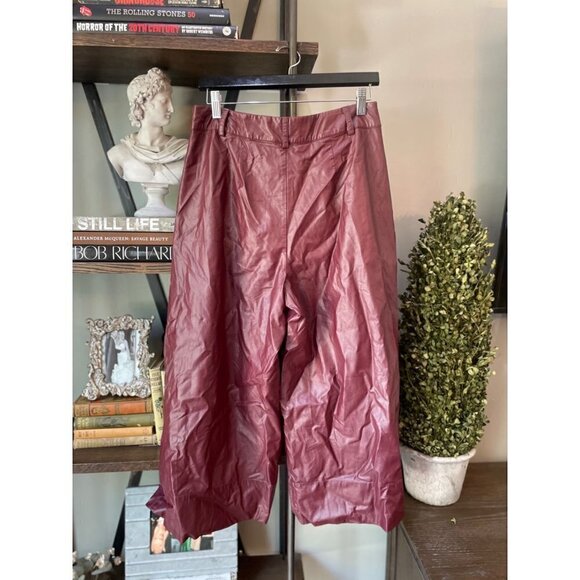 Nicholas Faux Leather Sofia Culottes Red Womens Size 8 - Picture 8 of 15